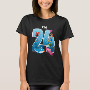 T-shirt 24 Anniversaire Baleine Mer Animal Anniversaire Mo