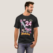 T-shirt 24 ans C'est mon 24e anniversaire Rose Diamond Sh (Devant entier)