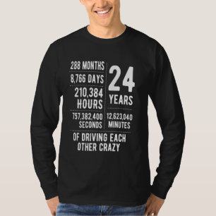 T-shirt 24 Ans de Mariage Drôle 24e Anniversaire de Mariag