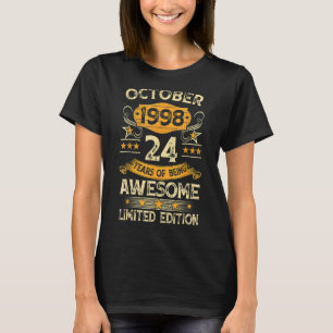 T-shirt 24 Ans Vintage octobre 1998 24e anniversaire R