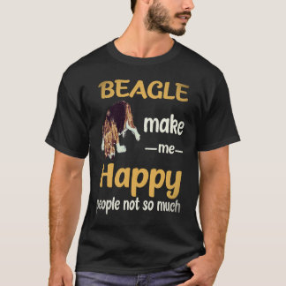 T-shirt 24 Beagle Me Rendent Heureux Les Gens Pas Tellemen