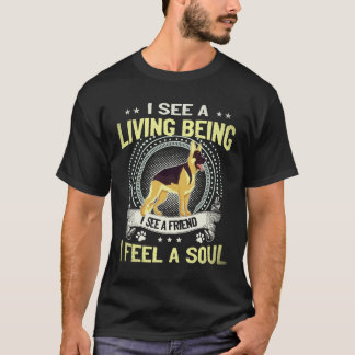 T-shirt 24 Je vois un être vivant Je vois un ami Je ressen