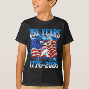 T-shirt 250 Ans 1776 2026 250e Baseball Drapeau Américain