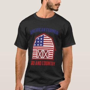 T-shirt 250 Ans 4 Juillet Amérique Agriculture USA Drapeau