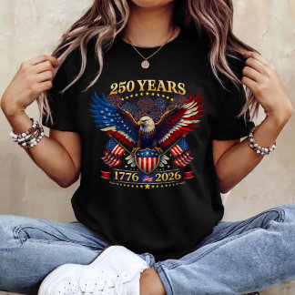 T-shirt 250 Ans Américain 1776 2026 250e 4 Juillet