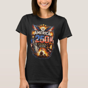T-shirt 250 Ans Américain 1776 2026 250e Anniversaire Usa