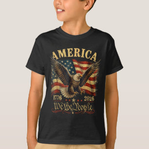 T-shirt 250 ans anniversaire américain 1776-2026 drapeau É