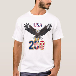 T-shirt 250 Ans Anniversaire USA Aigle Américain