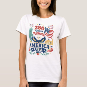 T-shirt 250 Ans d'Amérique USA 1776-2026 Aigle Patriotique