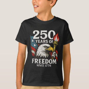T-shirt 250 Ans De Liberté Usa Bald Eagle America Drapeau 