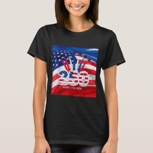 T-shirt 250 ans États-Unis 1776 2026 4 juillet avion patri