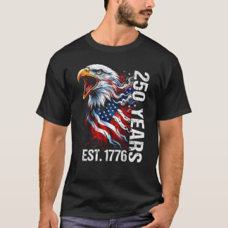 T-shirt 250 Ans Fondé en 1776 Vintage Aigle américain Drap