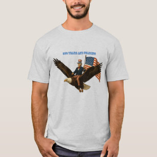 T-shirt 250 Ans, Oncle Sam et drapeau américain