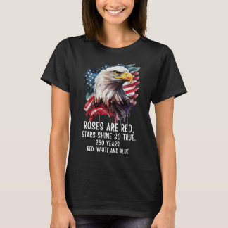 T-shirt 250 Ans Rouge Blanc & Bleu Patriotique