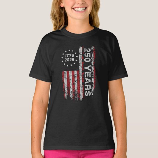 T-shirt 250 Years America Anniversary 250th Independence  (Devant)