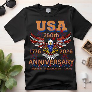 T-shirt 250e anniversaire d'Amérique aigle chauve 4 juille