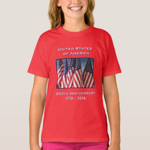 T-shirt 250e anniversaire USA Patriotic Red Kids