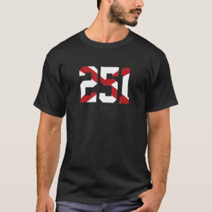 T-shirt 251 Indicateur régional Alabama Indicateur mobile