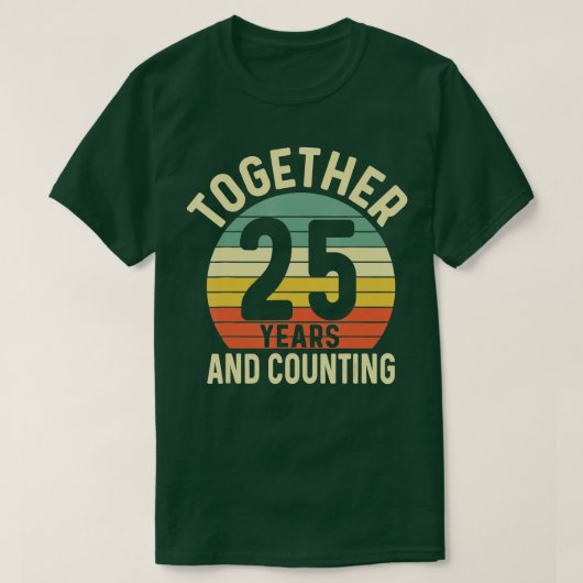 T-shirt 25 ans ensemble 25e anniversaire de Mariage pour H (Design devant)