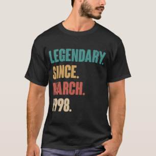 T-shirt 25 ans Vintage 1998 Anniversaire 25 mars Déco
