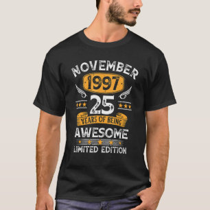 T-shirt 25 ans Vintage novembre 1997 25e anniversaire