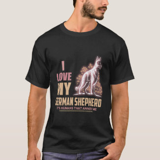 T-shirt 25 J'aime mon berger allemand, ce sont les humains