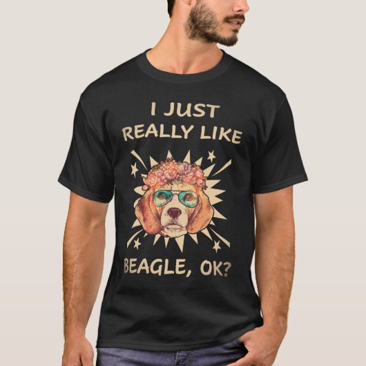 T-shirt 25 J'aime vraiment beaucoup Beagle (Devant)