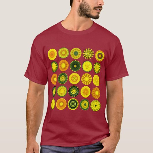 T-shirt 25 Mandalas I - Maroon (Devant)