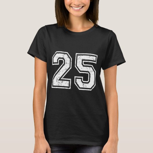 T-shirt 25 Number Twenty-five Team Srts Nge Varsity Matchi (Devant)