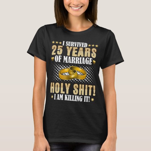 T-shirt 25e anniversaire du Mariage 25 ans de mariage (Devant)
