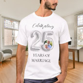 T-shirt 25e anniversaire du mariage photo argent