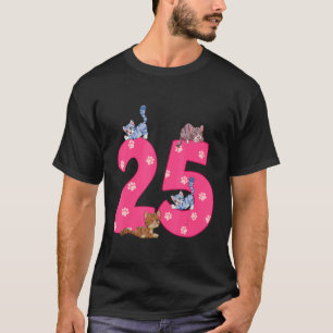 T-shirt 25e Chat Anniversaire Célébrant 25 ans Vieux Kitte