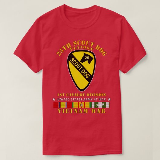 T-shirt 25e Peloton de chiens scout 1er Cav VN SVC (Design devant)