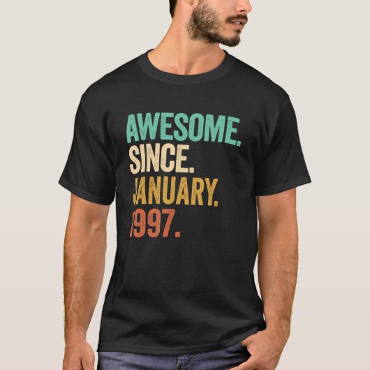 T-shirt 26 Ans Awesome Depuis Janvier 1997 26e Naissance (Devant)