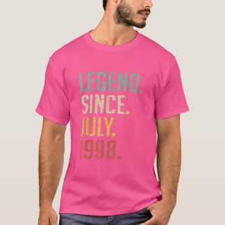 T-shirt 26 Ans Cadeaux Légende Depuis Juillet 1998 26th Bi