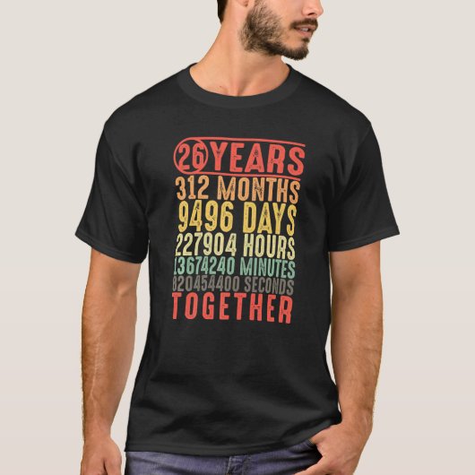T-shirt 26 ans ensemble 26e anniversaire Couples mariés (Devant)