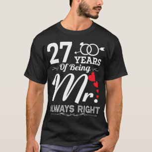 T-shirt 27 ans d'existence de M. Husband 27e anniversaire
