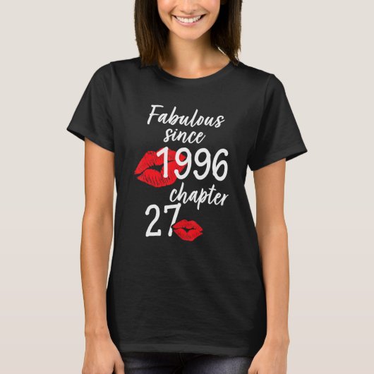 T-shirt 27 Ans Et Fabuleux anniversaire depuis 1996 chap (Devant)