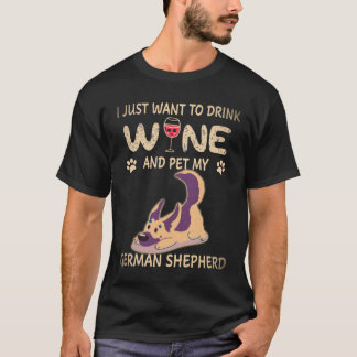 T-shirt 27 Je veux juste boire du vin et caresser mon berg