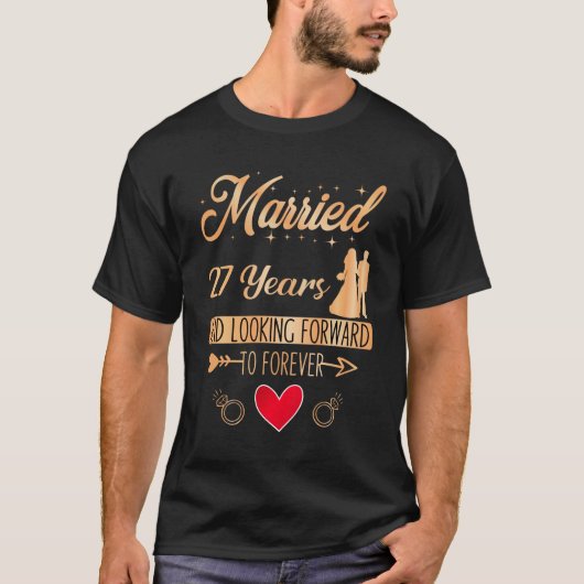 T-shirt 27e anniversaire de Mariage, couple marié 27 ans (Devant)