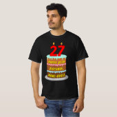 T-shirt 27e anniversaire — Fun Cake & Candles, avec nom pe (Devant entier)
