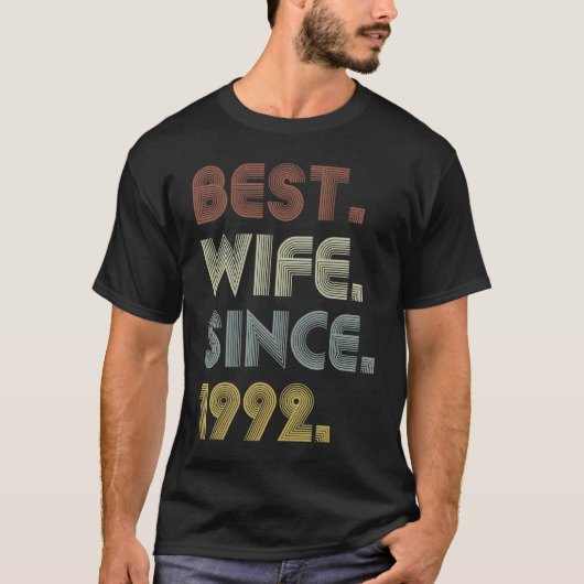 T-shirt 27th Wedding Anniversary  Best Wife Since 1992 (Devant)