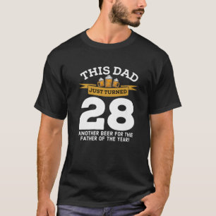 T-shirt 28 ans Boire de la bière Papa 28E père Anniversair