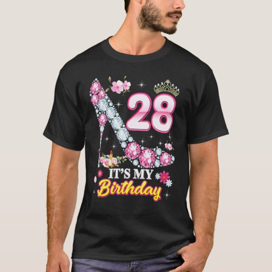 T-shirt 28 ans C'est mon 28e anniversaire Rose Diamond Sh (Devant)