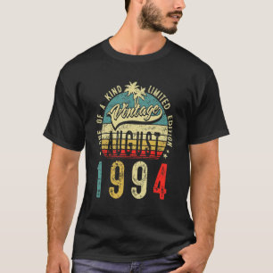 T-shirt 28 ans Vintage août 1994 28e anniversaire Hommes