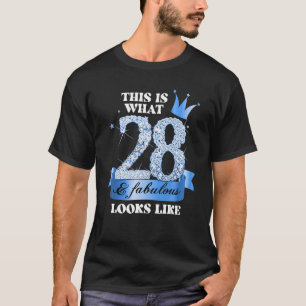 T-shirt 28 & Fabulous I Blue Black Party Group Candid Phot