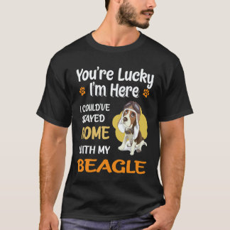T-shirt 28 Reste à la maison avec mon beagle