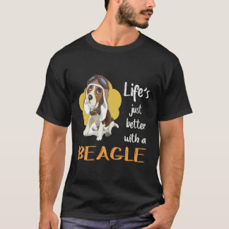 T-shirt 28 Vie Juste Mieux Avec Un Beagle