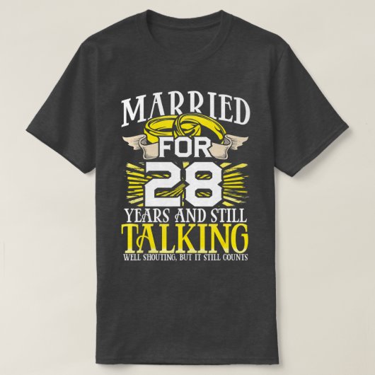 T-shirt 28e anniversaire du Mariage Cadeaux pour une femme (Design devant)