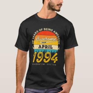 T-shirt 28E Anniversaire Rétro Avril 1994 Quarantaine 28 A